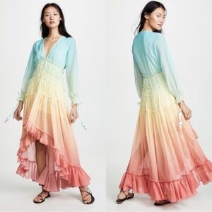 Rococo Sand Vibrant Multicolor Long Sleeve Dress